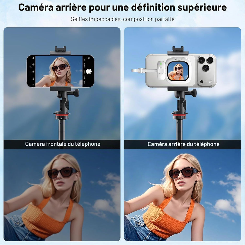 Selfio – Mini-écran magnétique pour iPhone et Samsung : selfies et vlogs avec la caméra arrière
