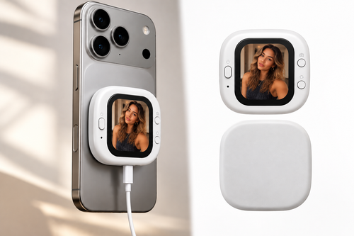 Selfio – Mini-écran magnétique pour iPhone et Samsung : selfies et vlogs avec la caméra arrière