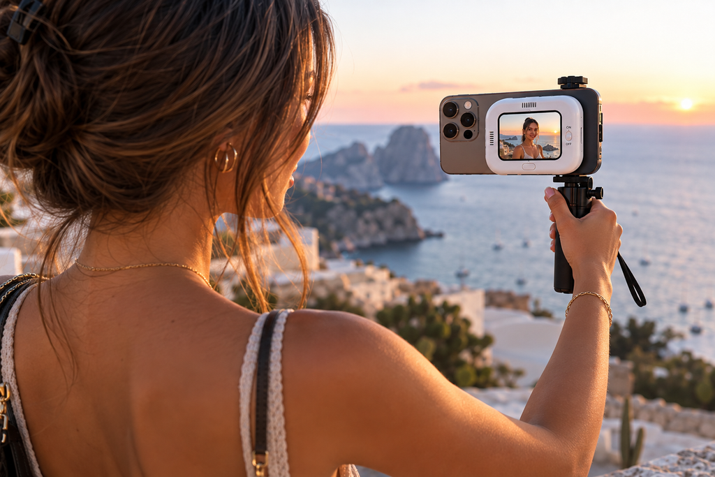 Selfio – Mini-écran magnétique pour iPhone et Samsung : selfies et vlogs avec la caméra arrière